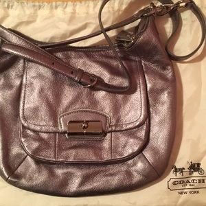 Coach Leather Handbag, Metallic